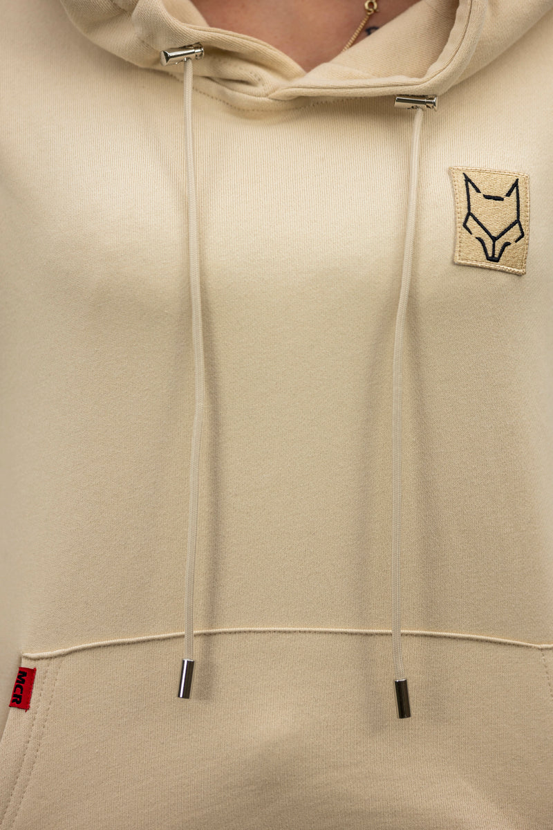 wolf vos streetwear oversized dames hoodie katoen beige